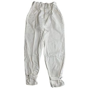 Culpos X INC White Paperbag High  Rise Waist Cotton Pants Jeans sz 8